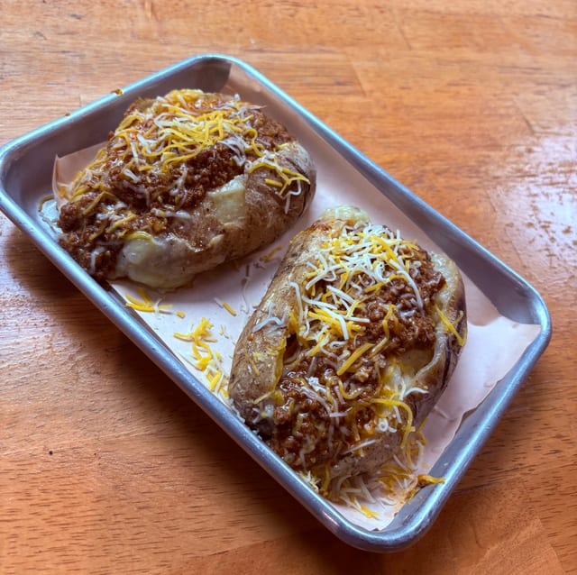 Chili Stuffed Spud.